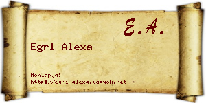 Egri Alexa névjegykártya